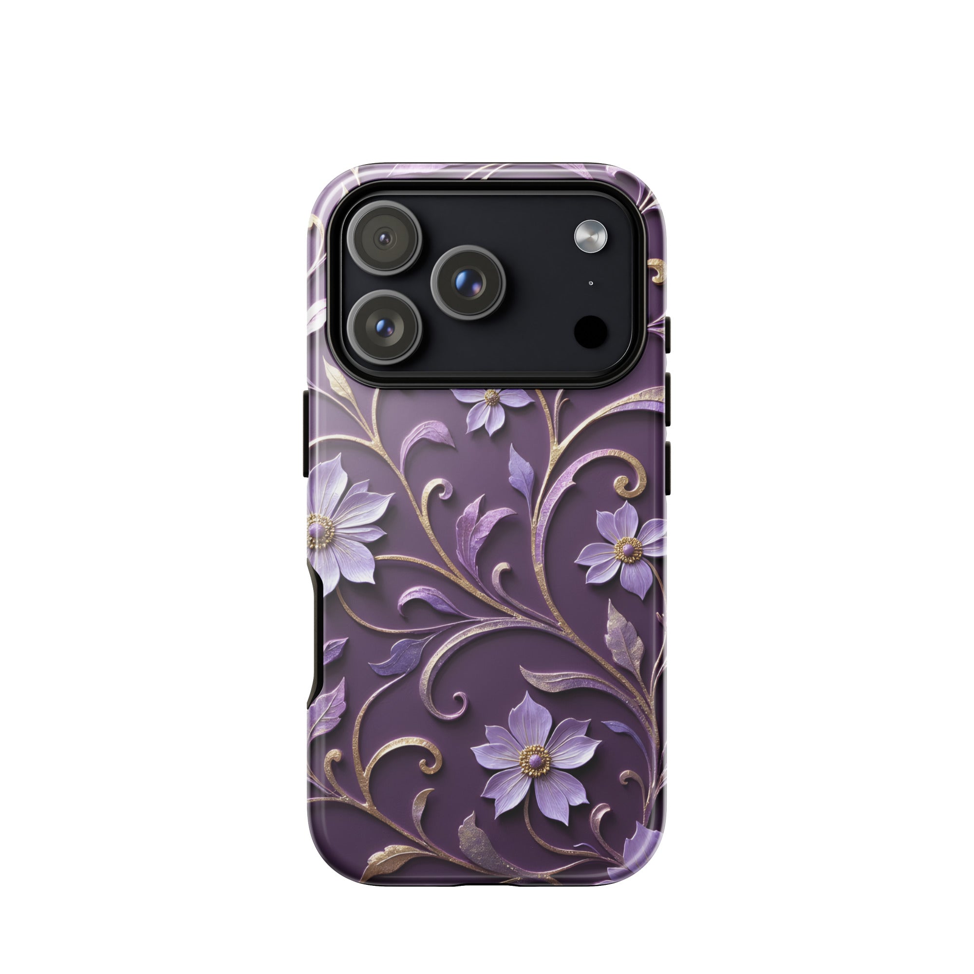Royal Violet Filigree Tough Case for iPhone 17 Pro ?C Dual Layer Protective Phone Case (Glossy or Matte)