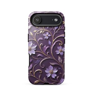 Royal Violet Filigree Tough Case for iPhone 17 Air ?C Dual Layer Protective Phone Case (Glossy or Matte)