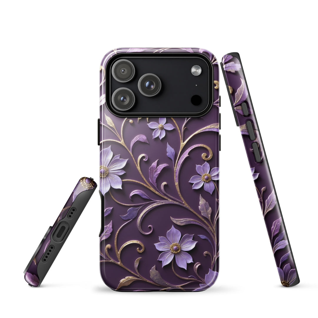 Royal Violet Filigree Tough Case for iPhone 17 Pro Max ?C Dual Layer Protective Phone Case (Glossy or Matte) - Image 2
