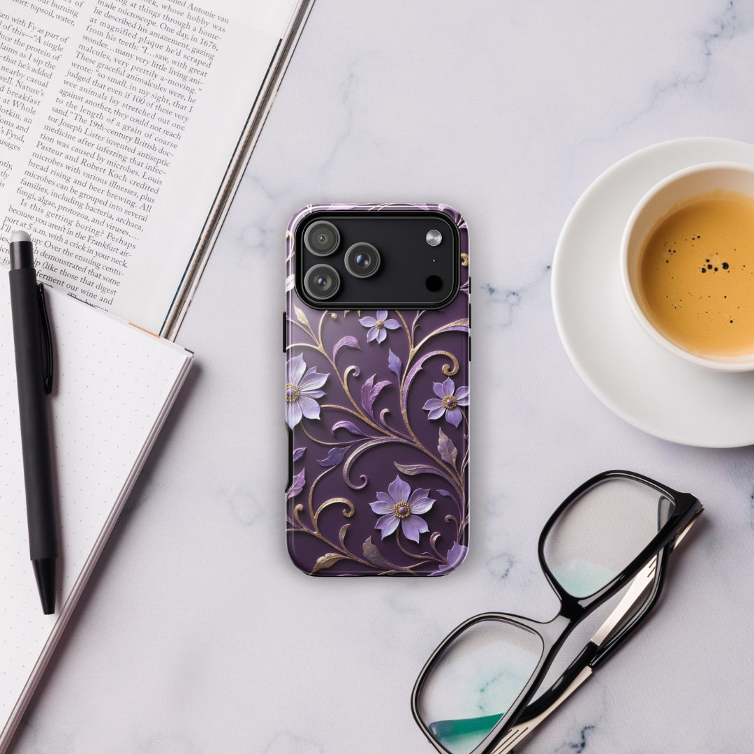 Royal Violet Filigree Tough Case for iPhone 17 Pro ?C Dual Layer Protective Phone Case (Glossy or Matte) - Image 6