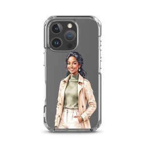 Chic Autumn Style Clear Case for iPhone 16 Pro - Fashion Illustration Protective Cover