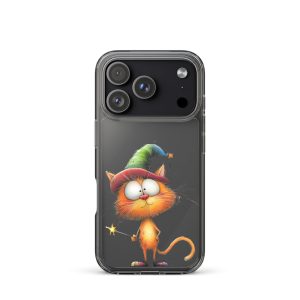 Wizard Cat Clear Case for iPhone 17 Pro - Funny Magic Kitty Cartoon Protective Cover