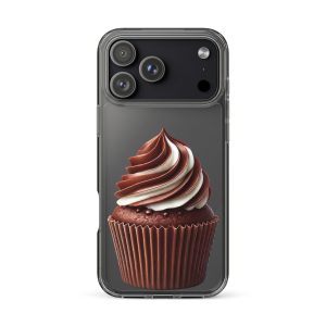 Chocolate Vanilla Swirl Cupcake Clear Case for iPhone 17 Pro Max - Dessert Aesthetic Protective Cover