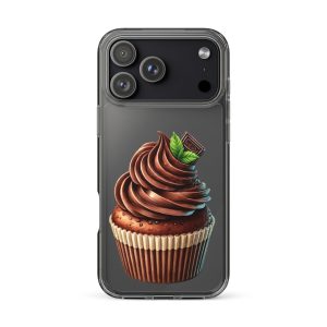 Chocolate Cupcake Clear Case for iPhone 17 Pro Max - Sweet Dessert Protective Phone Cover