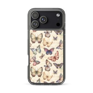 Butterfly Garden Clear Case for iPhone 17 Pro Max - Elegant Pastel Butterfly Protective Cover