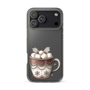 Holiday Cocoa Mug Clear Case for iPhone 17 Pro Max - Christmas Cozy Aesthetic Protective Cover