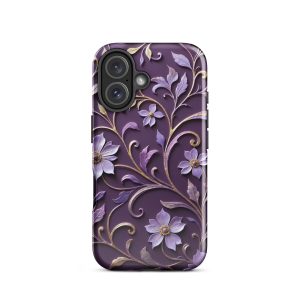 Royal Violet Filigree Tough Case for iPhone 17 ?C Dual Layer Protective Phone Case (Glossy or Matte)