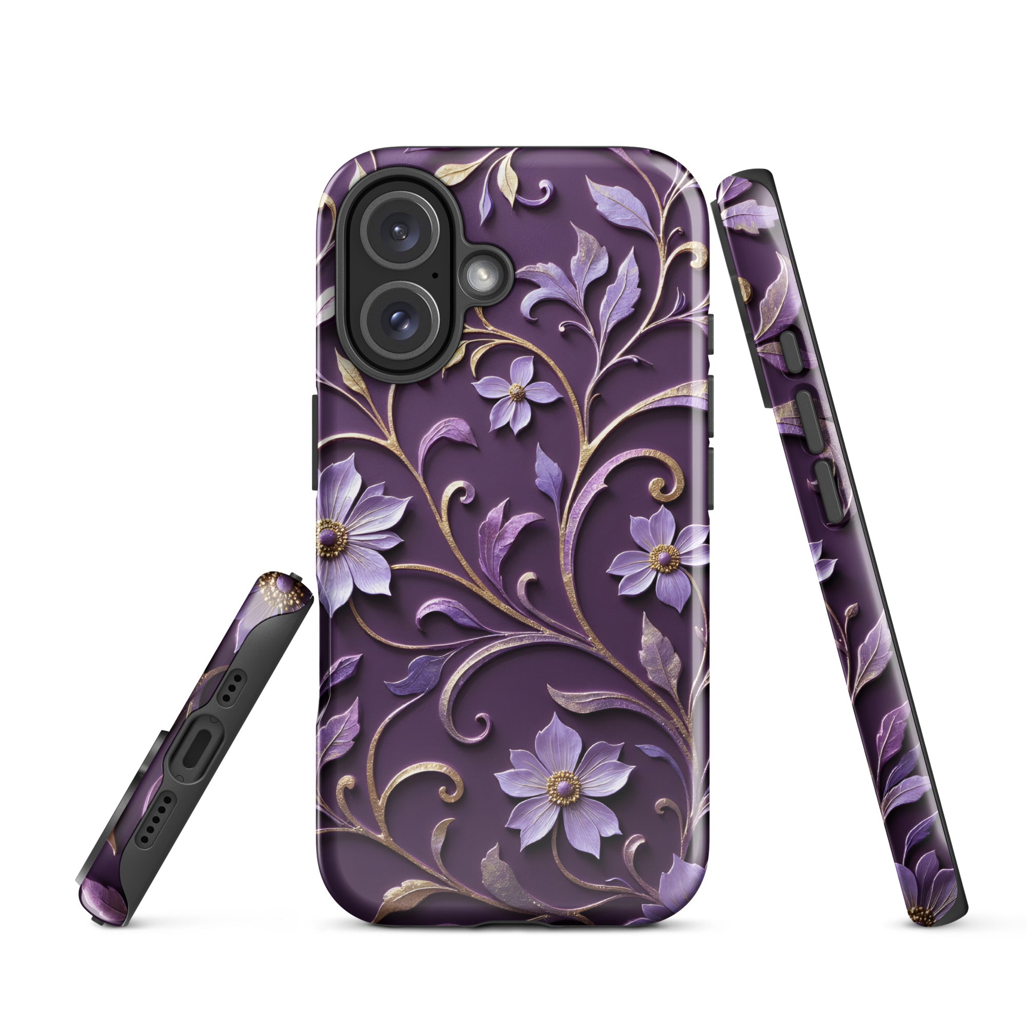 Royal Violet Filigree Tough Case for iPhone 17 ?C Dual Layer Protective Phone Case (Glossy or Matte) - Image 2
