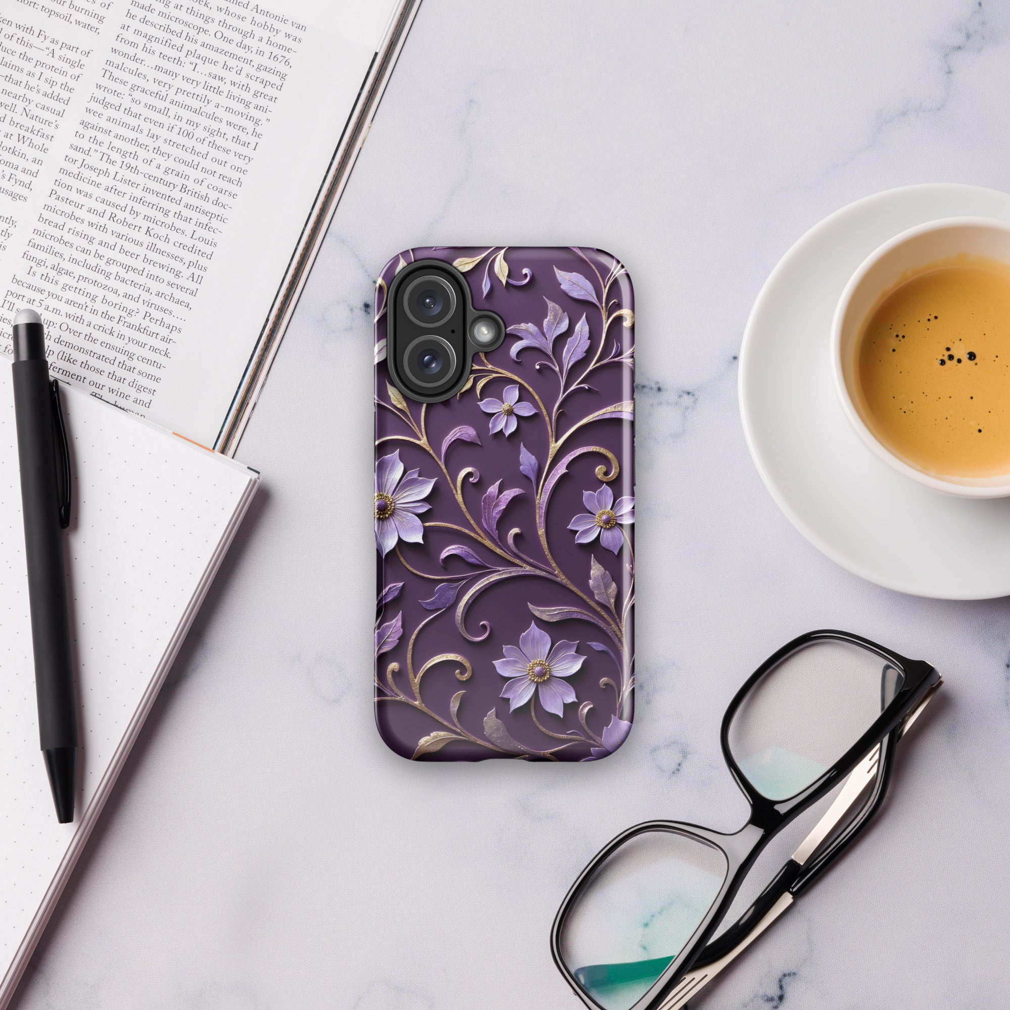 Royal Violet Filigree Tough Case for iPhone 17 ?C Dual Layer Protective Phone Case (Glossy or Matte) - Image 6