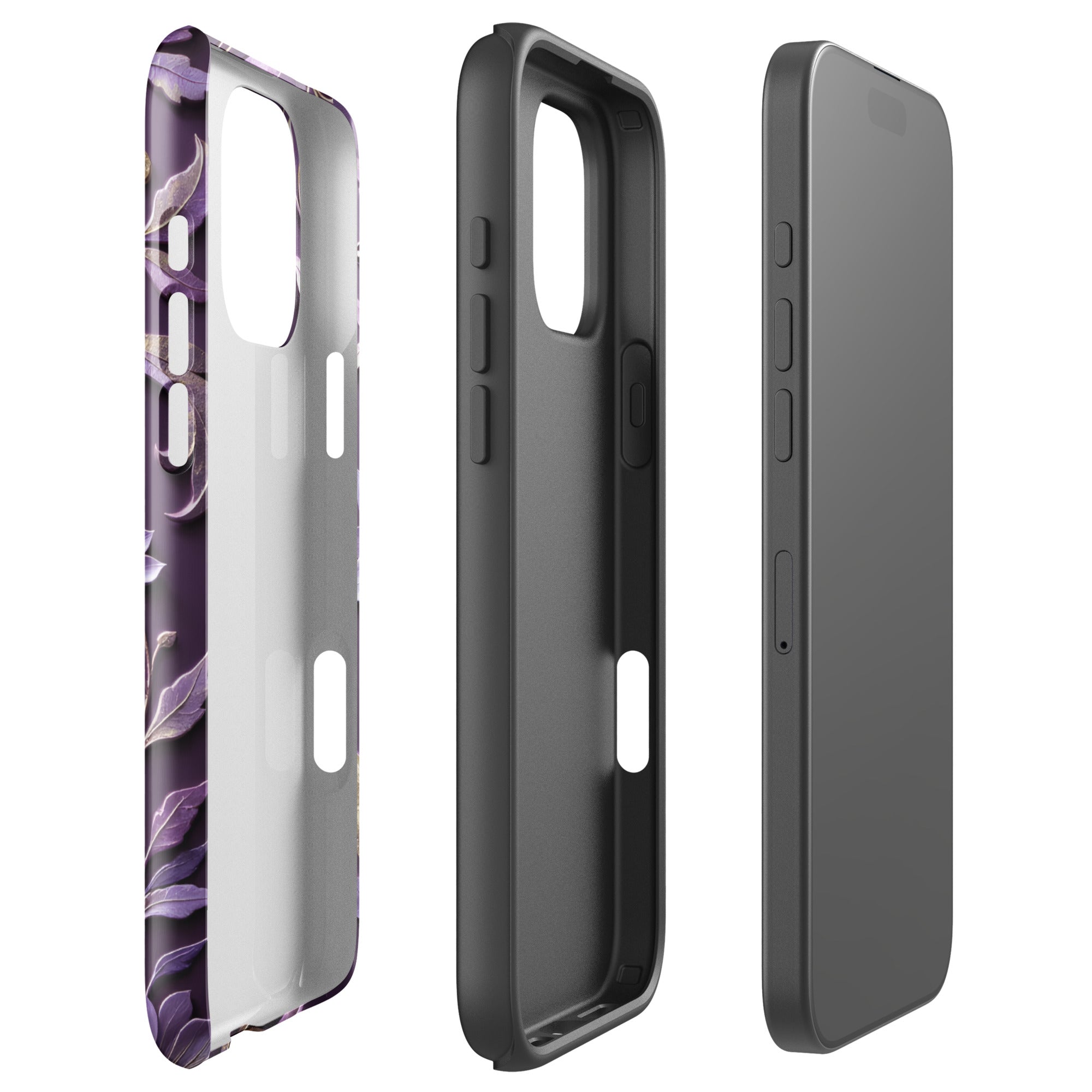 Royal Violet Filigree Tough Case for iPhone 16 Pro Max ?C Dual Layer Protective Phone Case (Glossy or Matte) - Image 4